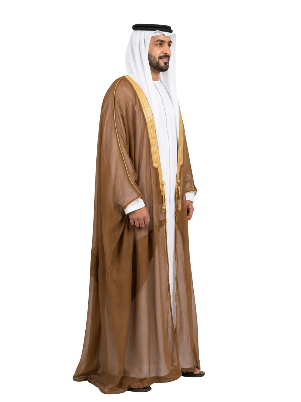 Royal Brown Bisht with Luxurious Gold Embroidery