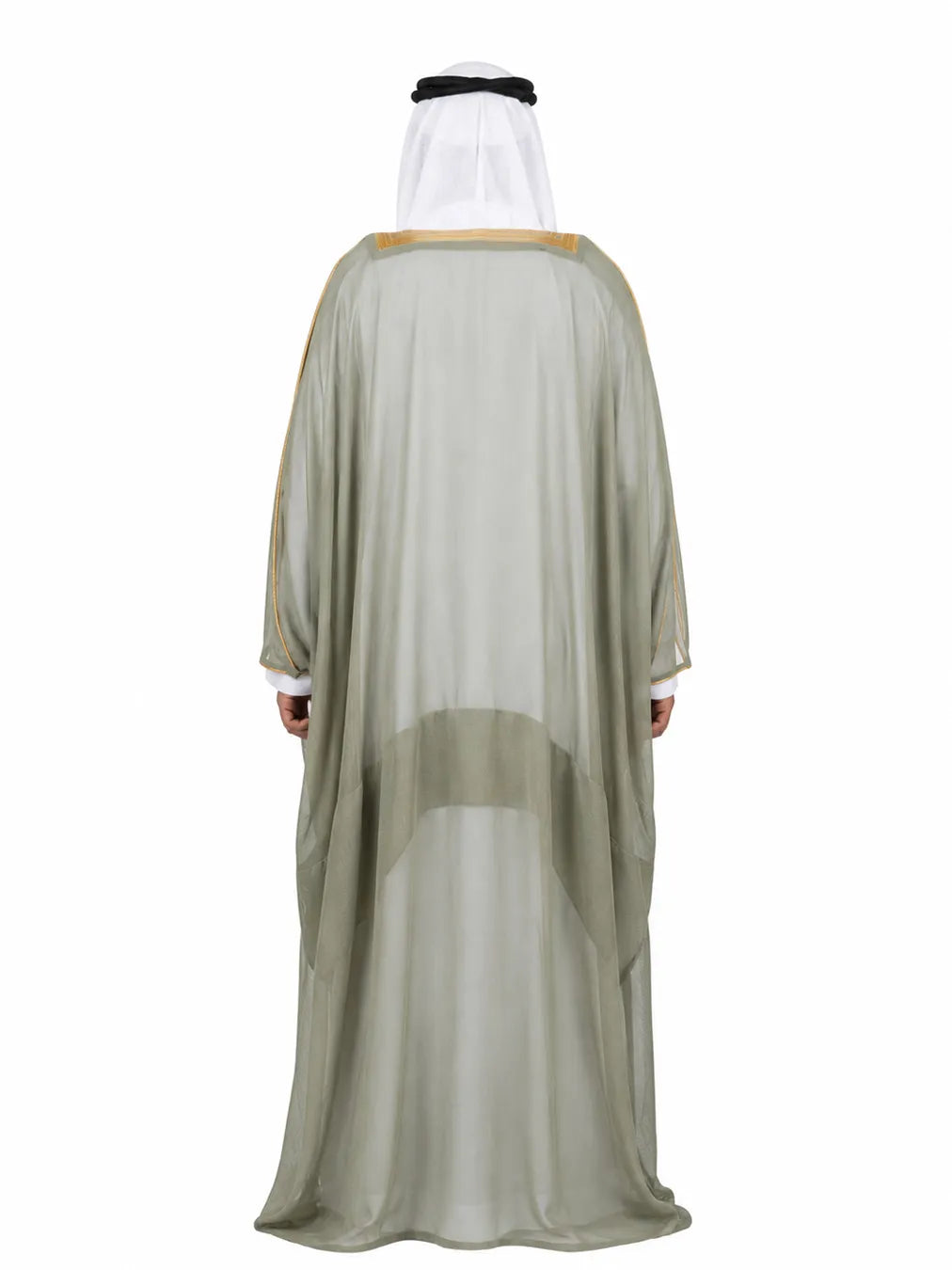 Premium Handcrafted Sage Green Bisht with Gold Embroidery