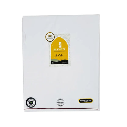 AL-KHAZZ BASIC Premium Quality White Wuzar with Modern Border Style – UAE Collection