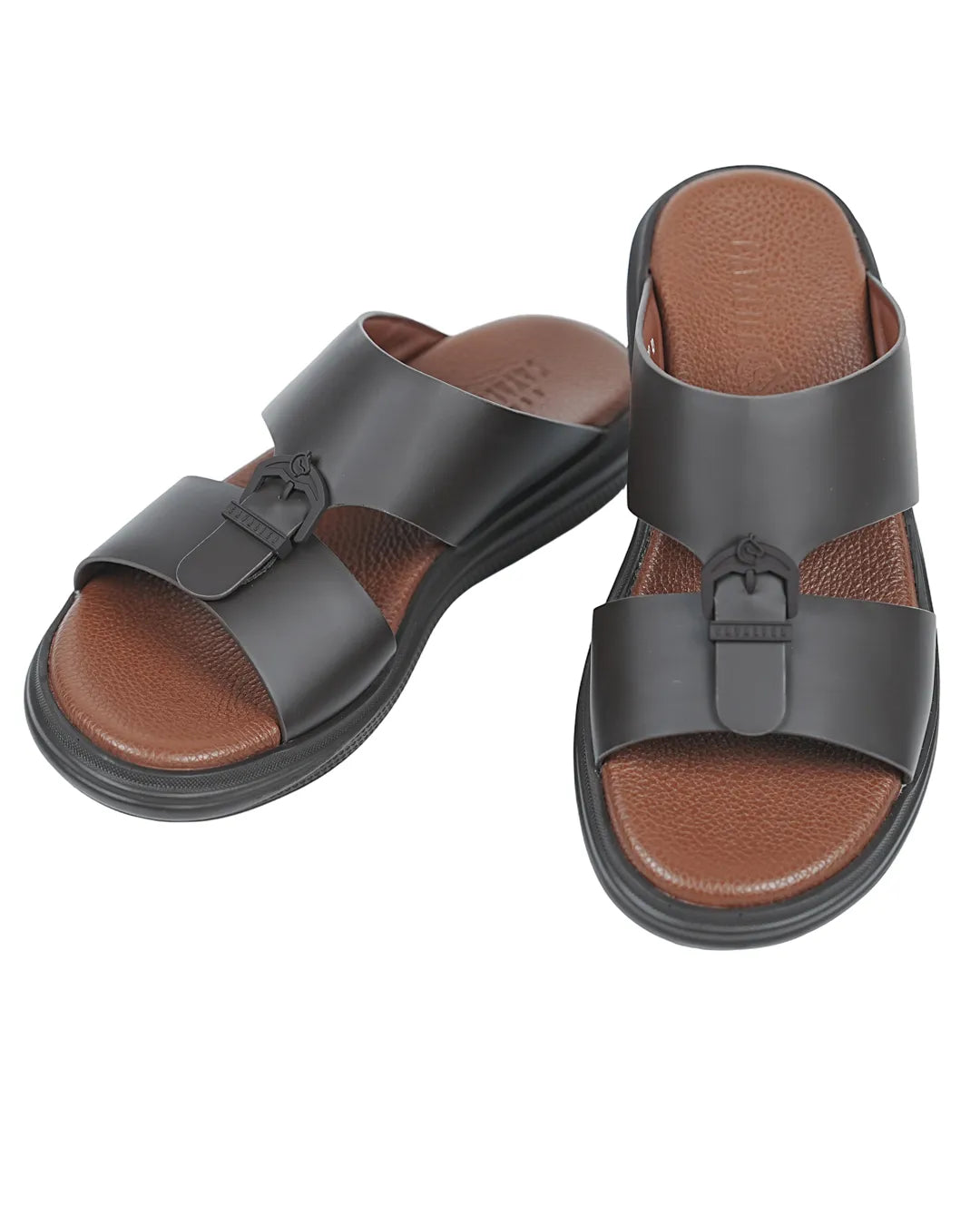 Stylish-Black-Sandal-for-Men-Premium-Brown-Cushion-Comfort