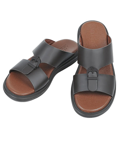 Stylish-Black-Sandal-for-Men-Premium-Brown-Cushion-Comfort