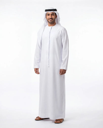 Pure White Kandura for Men – Buy Emirati Thobe Online UAE