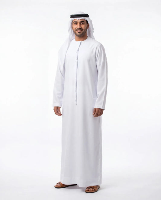 Pure White Kandura for Men – Buy Emirati Thobe Online UAE
