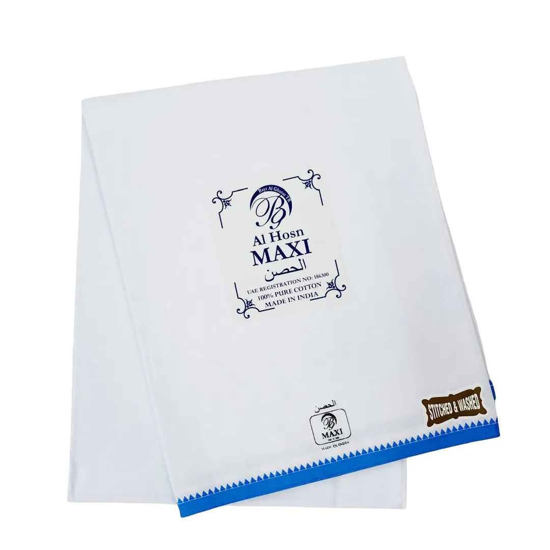 Traditiona-White-Wuzar-with-Royal-Blue-Border-collection