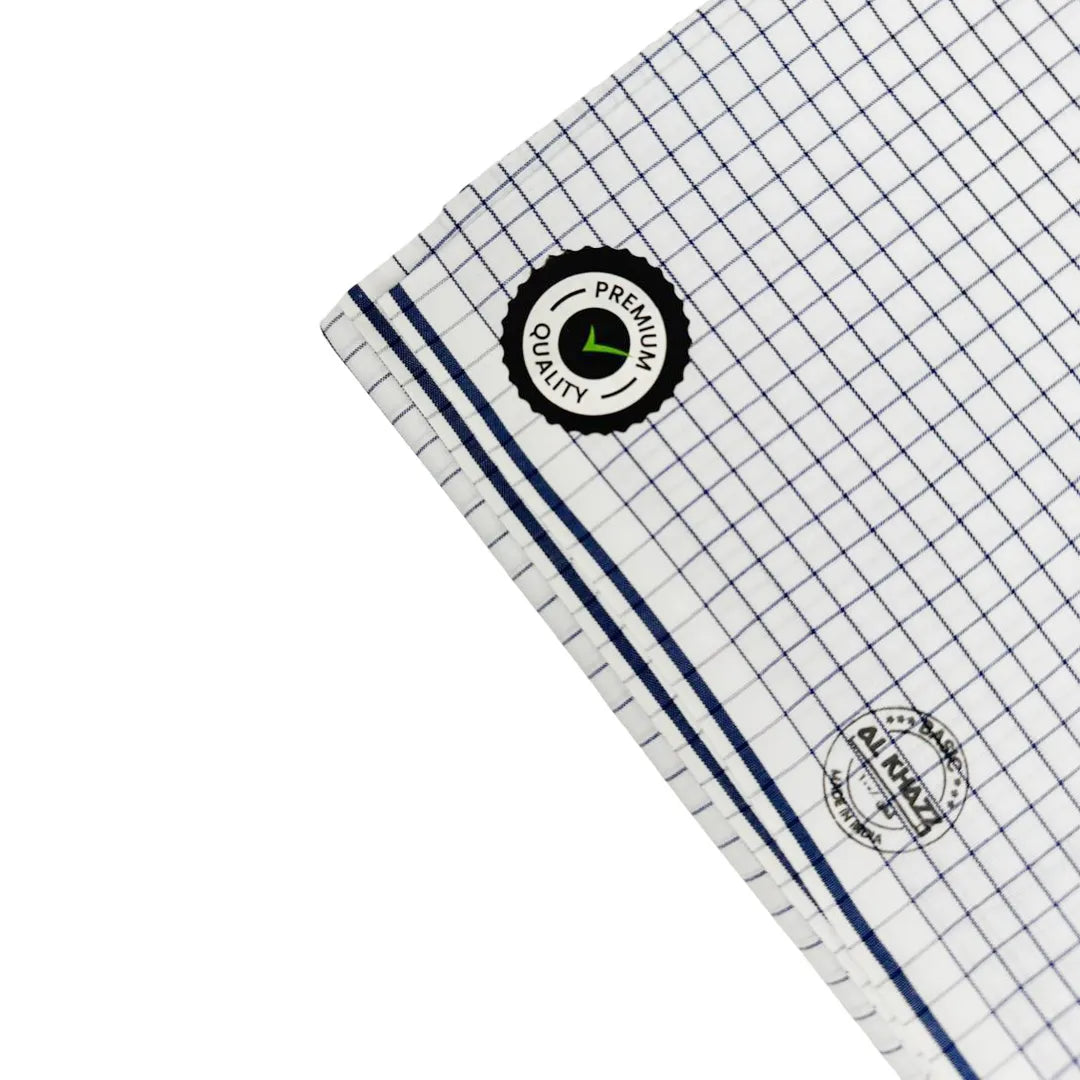 Traditional-Checked-Wuzar-Navy-Blue-Al-Khazz-Cotton-Comfort-uae