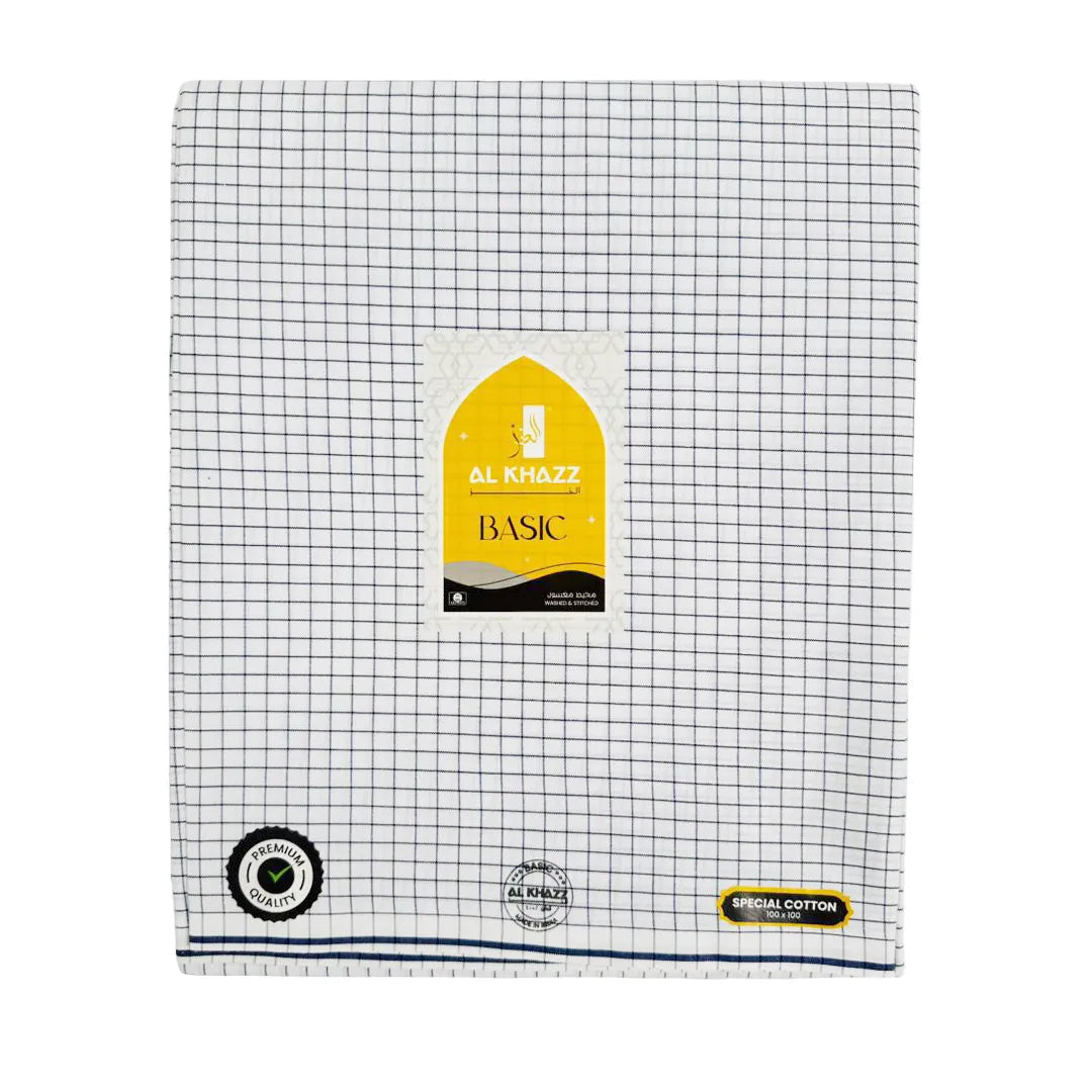 Traditional-Checked-Wuzar-Navy-Blue-Al-Khazz-Cotton-Comfort