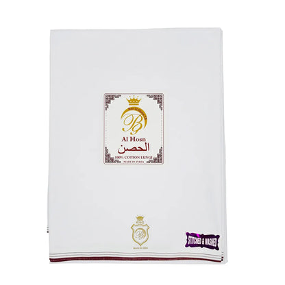 AL Hosn King Wuzar with color borders  – Stitched & Washed Luxury Lungi UAE