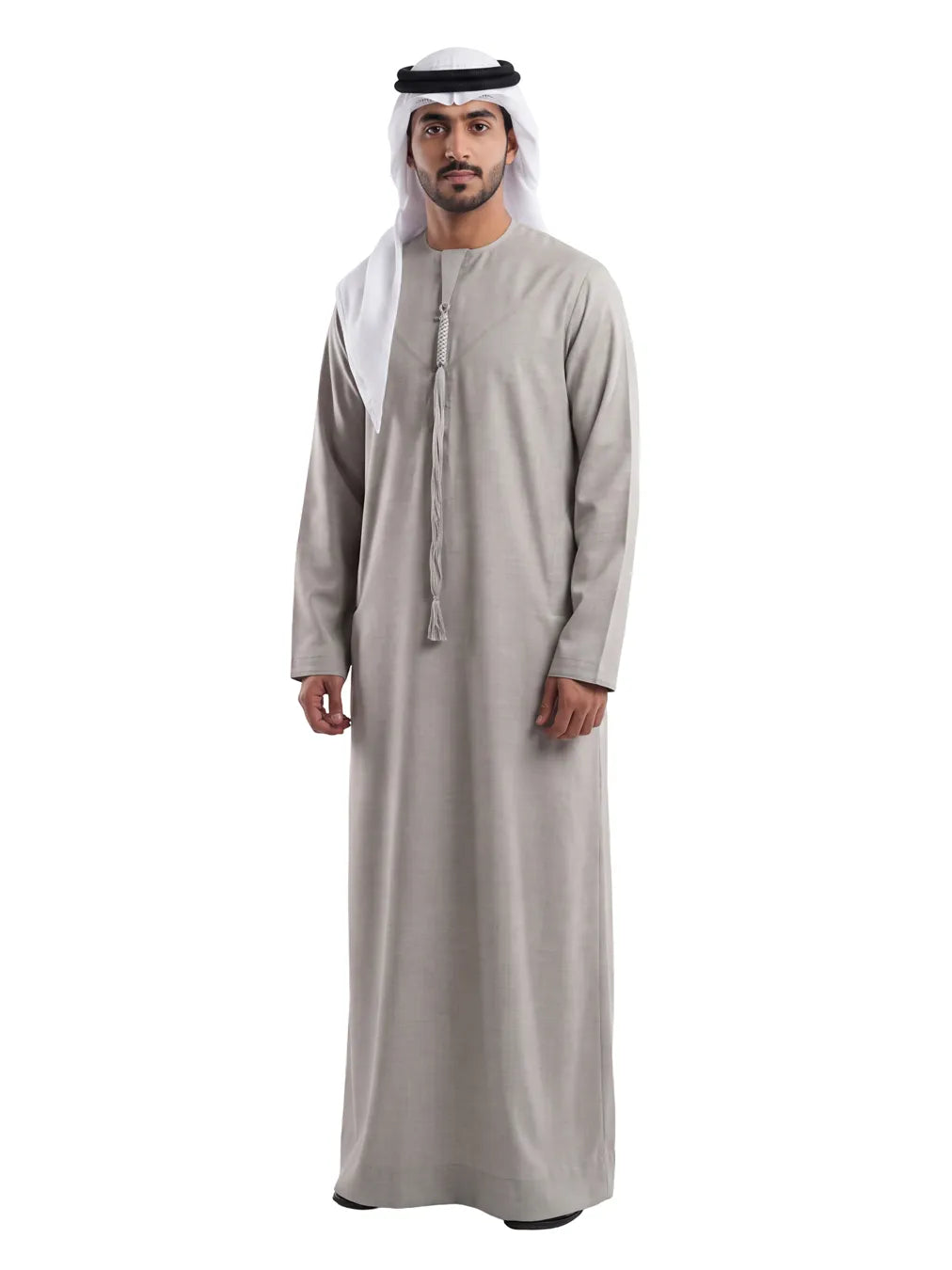 Warm Taupe Grey Emirati Thobe - Reda 1865 Valdilana Exclusive Super 150's Fabric made In Italy 100% Wool