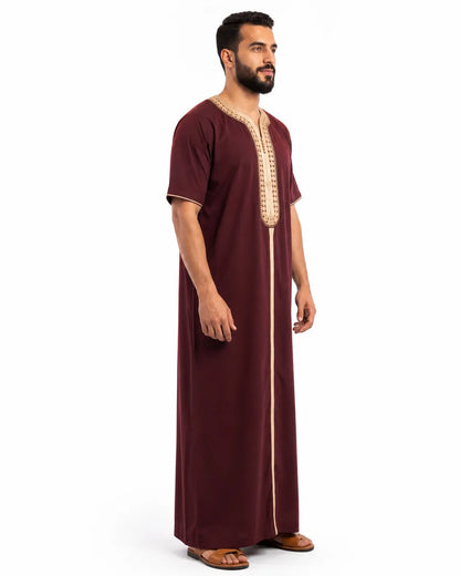 Al Khazz Classic Maroon Jalabiya for the Modern Gentleman