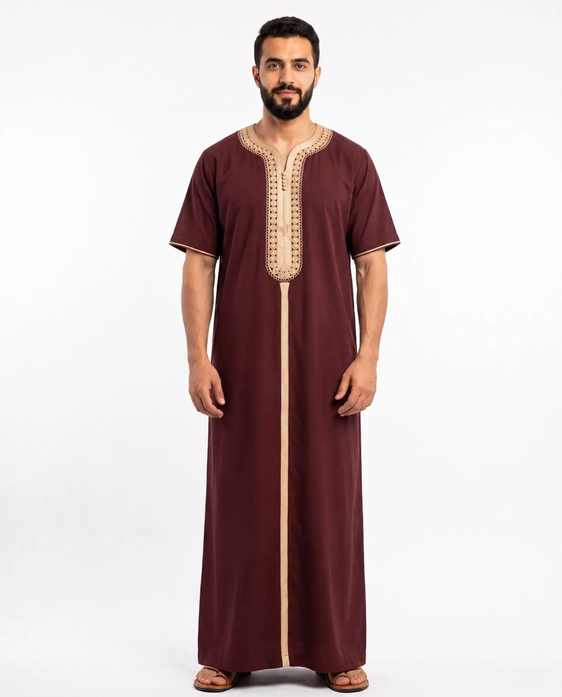 Al Khazz Classic Maroon Jalabiya for the Modern Gentleman