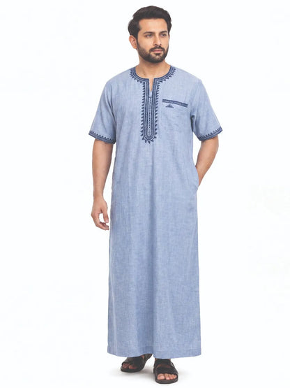 Al Khazz Experience Timeless Comfort with Our Premium Embroidered Jalabiya