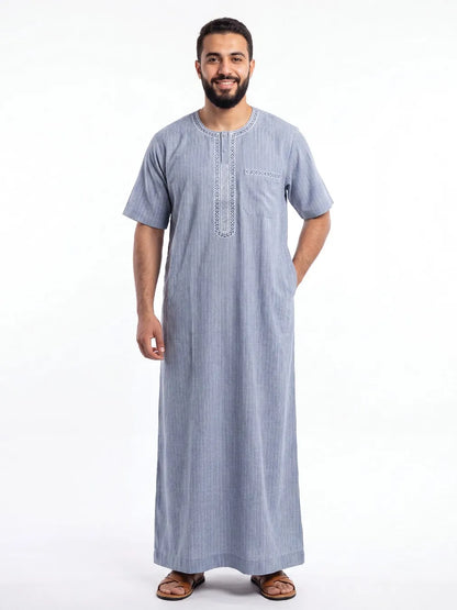 Al Khazz Classic Arabic Jalabiya – Premium Light Blue Men's Thobe