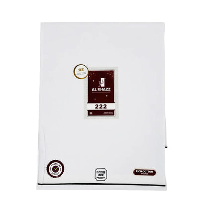 Al Khazz 222 White Wuzar with Color Border Collection – Premium Cotton Wear-UAE