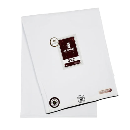 Al Khazz 222 White Wuzar with Color Border Collection – Premium Cotton Wear-UAE