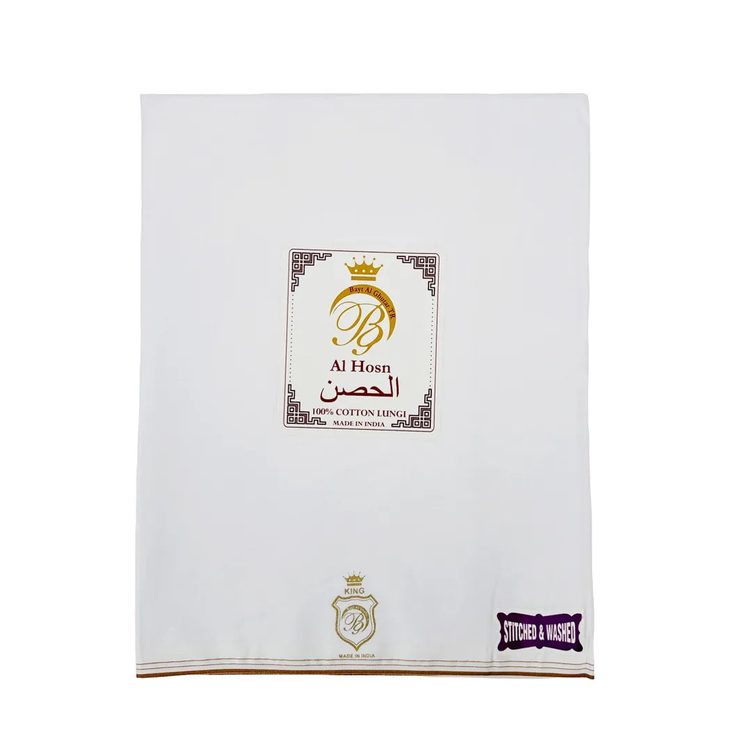 AL Hosn King Wuzar with color borders  – Stitched & Washed Luxury Lungi UAE