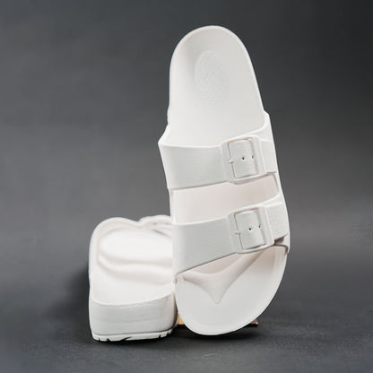 White Ihram slippers for Hajj and Umrah – open toe, Shariah-compliant Islamic sandals for men