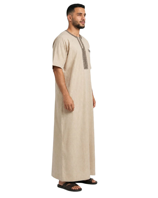 Al Khazz Classic Half Sleeve Jalabiya – Effortless Everyday Elegance