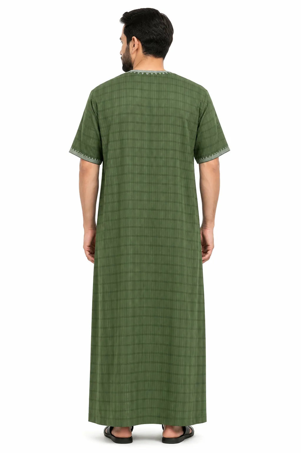Al Khazz Premium Olive Green Jalabiya – Timeless Elegance, Everyday Comfort