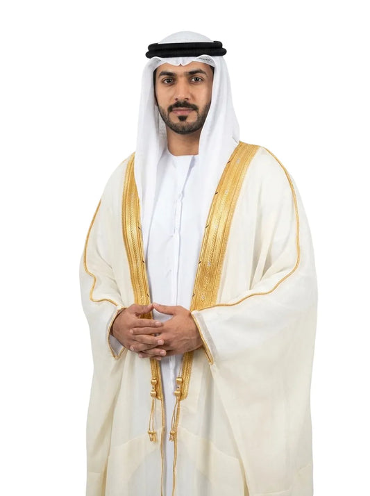 Al Siyaaf Royal Ivory White Bisht – Premium Arabic Men's Cloak