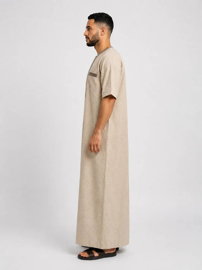 Al Khazz Classic Half Sleeve Jalabiya – Effortless Everyday Elegance