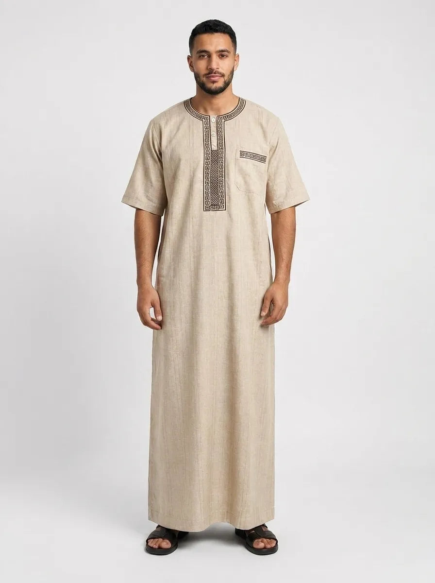 Al Khazz Classic Half Sleeve Jalabiya – Effortless Everyday Elegance