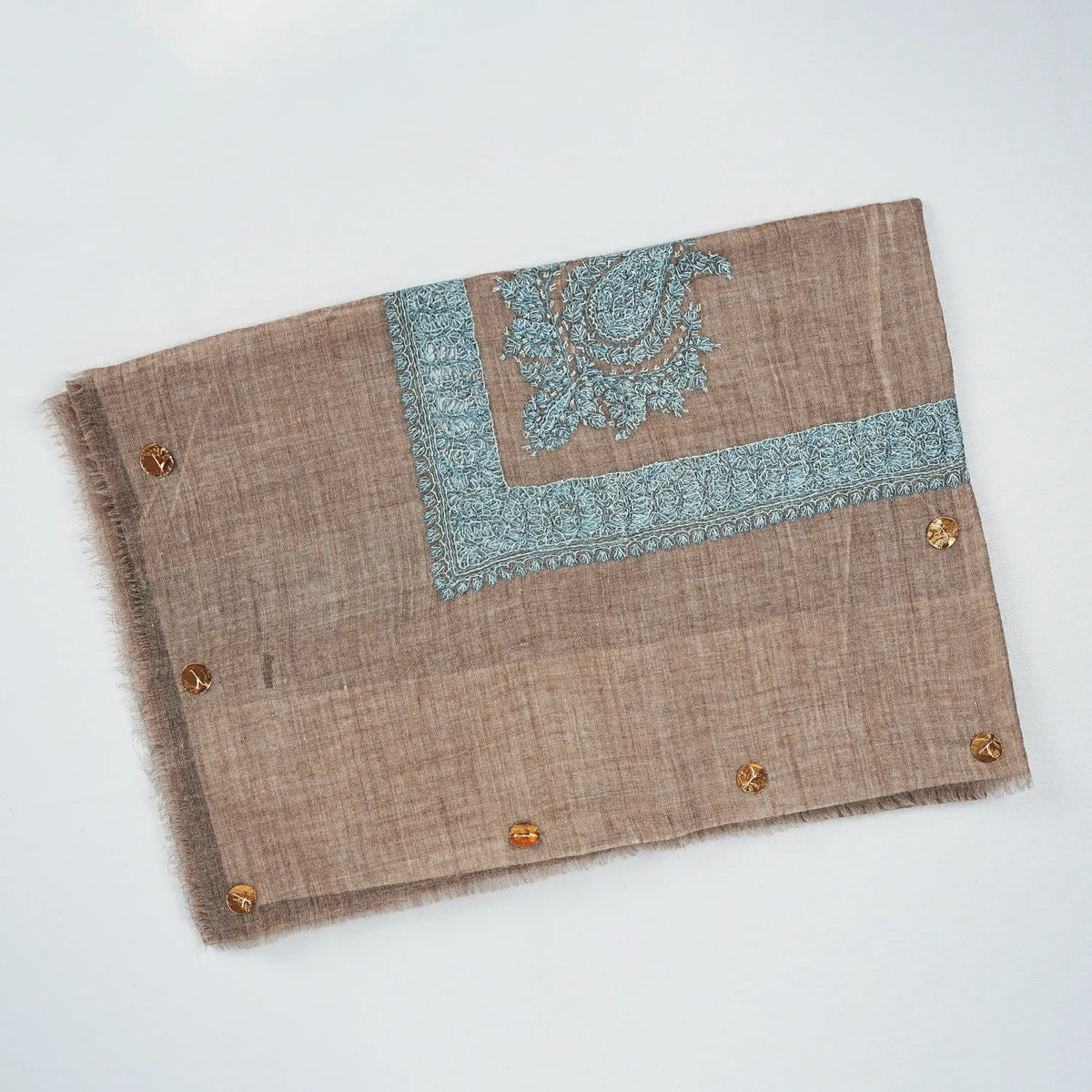 kashmiri-shawl-color-light brown-design-blue line -fab