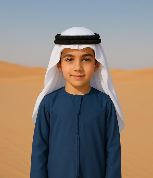 navy blue boys kandura emirati outfit UAE